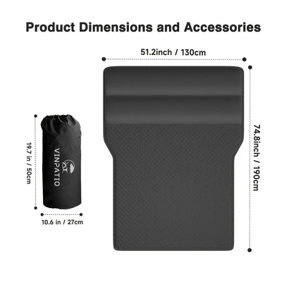 Air Mattresses For SUV, Self - Inflating Sleeping Airbed, Memory Foam Trunk Camping, For Car And SUV Outdoor Travel - EaseUniversal