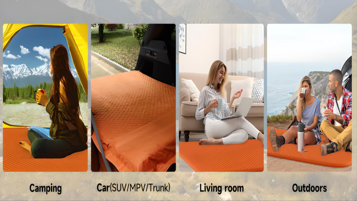 Air Mattresses For SUV, Self - Inflating Sleeping Airbed, Memory Foam Trunk Camping, For Car And SUV Outdoor Travel - EaseUniversal